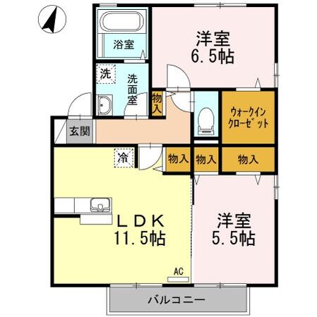 セジュールセラ（Ｄ）の物件間取画像